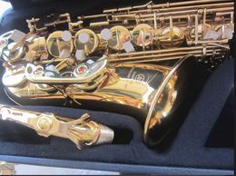 Professional Alto Saxophone YAS-62 Gold Key Super Musical instrument High Quality Electrophoretic Gold E Flat Sax With Case Gift