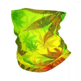 Scarves Rasta Colors Leaves Nature Pattern Bandana Neck Gaiter Leaf Face Scarf Warm Cycling Hiking For Men Women Adult All Season