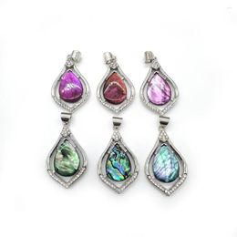 Charms Vintage Natural Stone Inlaid With Water Droplets Agate Pendant Zinc Alloy Needle Brooch For Jewelry Making DIY Lucky Necklace