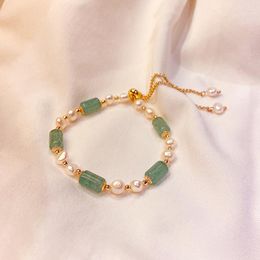 Strand Vintage Freshwater Pearl Agate Bracelet For Women's High-end Light Luxury Jade Fashionable Hand Jewellery