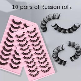 False Eyelashes 10 Pairs Handmade Lightweight Multipack Eye Lashes Extension 5 Different Styles Design Reusable Makeup Tools