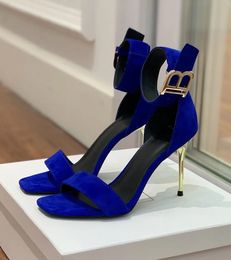 Top Luxury Uma Sandals Shoes with Sequins B-embellished Lady High Heels Party Dress Gladiator Sandalias EU35-40