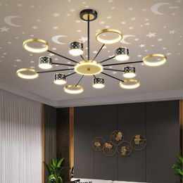 Chandeliers Lights LED Ceiling Modern Pendant Lamp For Living Room Decor Romantic Black Gold Creative Personality Chandelier