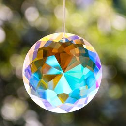 Prisms 75MM Aurora Colourful Crystal Prisms Chandelier Crystals Glass Pendants Parts Sun Catcher Rainbow Maker Hanging Faceted Shinning 230721