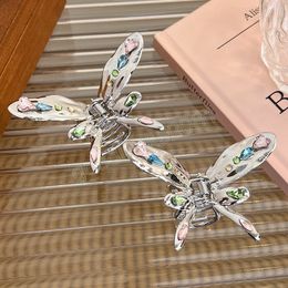 Colourful Shining Rhinestone Butterfly Hair Claw Clip for Women Fashion Acrylic Hairpin Elegant Hair Clips Girls Hair Accessories