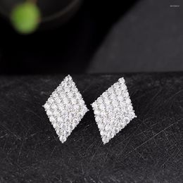 Dangle Earrings KJJEAXCMY Fine Jewellery S925 Taiyin Wholesale Only Beautiful Expensive Female Style White Zircon Stone Quadrangular Ail Ear