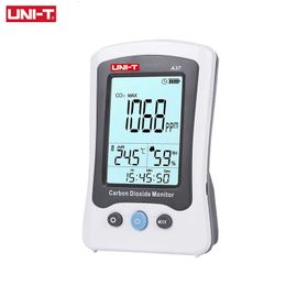 Carbon Analyzers UNI-T A37 CO2 Air Analyzer Quality Meter Carbon Dioxide Detector Temperature Humidity Monitor Infrared NDIR Time Display 230721