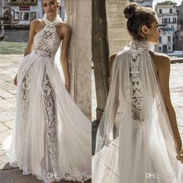 Julie Vino 2019 Bohemian Wedding Dresses Halter Neck Lace Bridal Gowns Delicate A Line Boho Wedding Dress vestido de novia Special2019