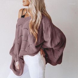 Women's Sweaters Boho Inspired Batwing Sleeeve Sweater Women Fashion Winter Pullover Hollow Out Long Sleeve Jumper Knitted Clothes