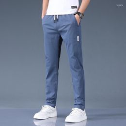 Men's Pants Spring And Summer Casual Slim Fit Faux Denim Fabric Small Straight Trousers