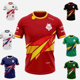 Men's T-Shirts Spain G2 Team Jersey E-sports Shirt League of Legends G2 Game E-sports Team Uniform May 2022 National Team High Quality Clothing