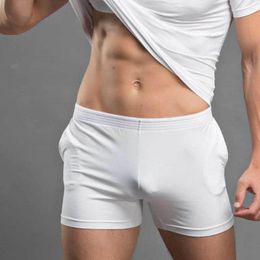 Men's Sleepwear Men Modal Home Pyjama Shorts Pants Sleeping Solid Colour Elastic Waist Male Underwear Running