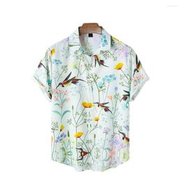 Men's Casual Shirts 2023 Summer Youth Top Fashion Beach Tropical Hawaii Breathable Cotton Polo Short Sleeve Shirt