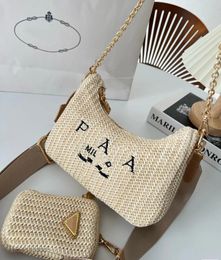 Designer-Tasche für Damen, Strohtaschen, Nylon-Umhängetaschen, Hobos-Geldbörse, Handtaschen, Umhängetasche, Unterarmtasche, Ketten-Geldbörsen, Umhängetaschen, Baguettes, kleine Damen-Tragetasche, Clutch-Tasche