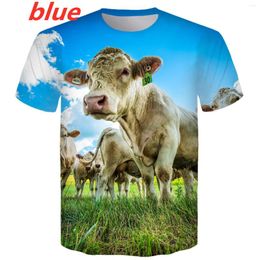 Men's T Shirts Novelty Animal Short Sleeve Cattle 3d Printed Shirt Harajuku Casual Tops Fashion Men Clothes