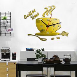 Wall Clocks ZGXTM Punch-free Creative DIY Clock Three-dimensional Acrylic Living Room Decoration