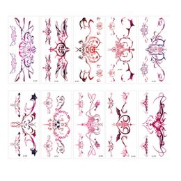 Sexy Female Tattoo Sticker 10pcs Halloween Party Love Skull Temporary Tattoo Female Waist Sticker