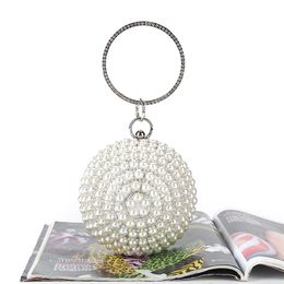 2021 Women Pearl White Handbag Clutch Wedding Bridal Party Prom Purse Evening Bag Bridal Accessories Silver Wraps276x