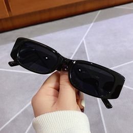 Rectangular Female Sunglasses Fashion Retro Shade Small Glasses Leopard Print Hip-hop Transparent Sunglasses UV400 Gafas De Sol