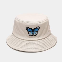 Unisexe Summer Reversible butterfly Bucket Hats Man Women Fisherman Cap Girl Boy Daily Vacation Chapeau Bob Casquette Gorras