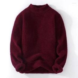 Men's Sweaters Autumn And Winter Fashion Mock Neck Pullovers Casual Mens Sweater Chic Knitwear Long Sleeve Solid Color Basic Style 5 Colors
