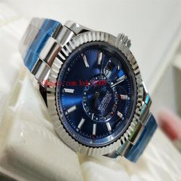 Excellent High quality Wristwatches Sky Dweller 326934 42MM Blue Dial Stainless Steel Asia 2813 Movement Automatic Mens Watch Watc204Z