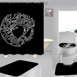 whole top shower curtain bathroom classic pattern fashion home polyester no-slip mat267g