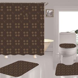 8 Style Home Shower Cartains Anti Peeping Bathroom Letter Curtain el Toilet Cover Mats Four Piece Set197R