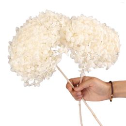 Decorative Flowers 2 PCS Dried Preserved White Hydrangea Natural Real Hydrangeas For Vase Boho Home Wedding Table Baby Shower Party Decor