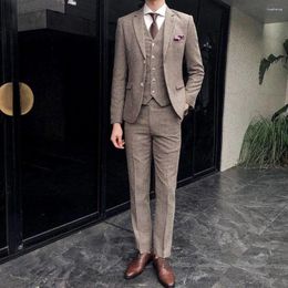 Men's Suits Men High-end Retro Herringbone Male Business Casual Wear Uniforms Banquet Prom Costume Homme