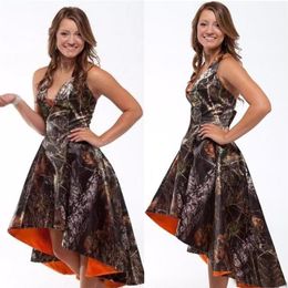 New Sexy High Low Camo Prom Dress Formal Evening Party Gown Fiesta Formal Bridesmaid Dress Custom Size332o