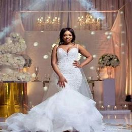 2020 Nigerian African Plus Size wedding Dresses Half Long Sleeves Top Lace Sweep Train Maid Of Honour Evening Gowns Cheap315q