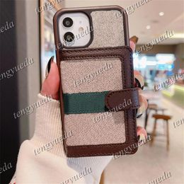 Fashion Designer Wallet Phone Pocket Cases for iphone 14 13 12 11 pro max X Xs XR Xsmax Leather Card Holder Po Pocket All-inclu245f