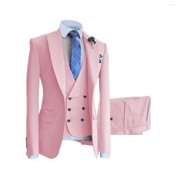 Men's Suits Business 3-piece Single Button Conference Party Wedding Formal Occasion Set (Jacket Tank Top Pants)