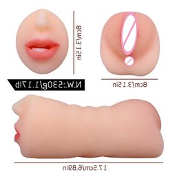 Doll Toys Sex Massager Masturbator for Men Women Vaginal Automatic Sucking Top 3 in 1 Silicone Rubber Pussy Vagina Toy Anal Oral Masterbation Blow Job Male Realisti