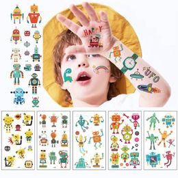 10pcs/Lot Temporary Children Tattoo Stickers Robot Waterproof Fake Kids Child DIY Unicorn Outer Space Tattoo Dinosaur Christmas