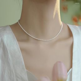 Chains Large And Slender Round Flawless Pearl Necklace With Strong Light Women's Bag Gold Thin Collarbone Chain Gift For Girlfriend