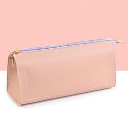 Practical Pencil Case Smooth Zipper Stationery Storage With Hanging Hole Mini Pen Silicone Bag Cosmetic Supplies