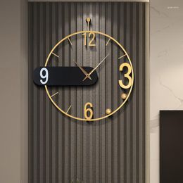 Wall Clocks Gold Nordic Design Clock Round Kitchen Battery Hanging Luxury Modern Watch Living Room Digital Reloj Pared Home Decor