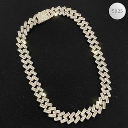 Ins Hot Hip Hop Schmuck 925 Sterling Silber Kubanische Halskette für Frauen Männer