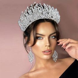 Luxury Bridal Crown Tiara Headband Wedding Earrings birthday party princess Crowns Earring jewels brides jewelries japanese jewels2997