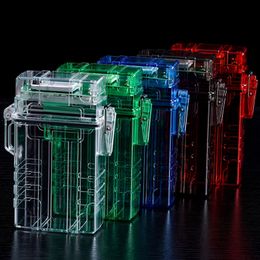 New Style Smoking Colorful Transparent PP Plastic USB Lighter Cigarette Casing Case Shell Protection Portable Rope Waterproof Seal Sheath Herb Tobacco Holder DHL