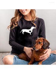Women's Hoodies Dachshund Love Dog Print Female Sweatshirt Doxie Weiner Streetwear Tumblr Women Casual Graphic Harajuku Kawaii Tops Clothes