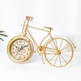 Table Clocks Home Creative Luxury Gold Bicycle Seat Clock Simple And Personalised Silent Iron Art Decoration