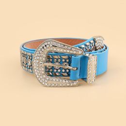 Belts Fashion Rhinestones Decor Buckle Western For Women