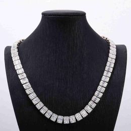 Hip Hop Sterling Silver Link Chain Necklace Platinum 14k White Gold Moissanite Chain