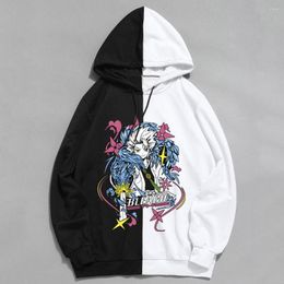 Men's Hoodies Bleach Print Sweatshirts Anime Hoodie Man Loose Sportwear Women Trendy Streetwear Vintage Korean Clothing 2023 Tracksuit Men