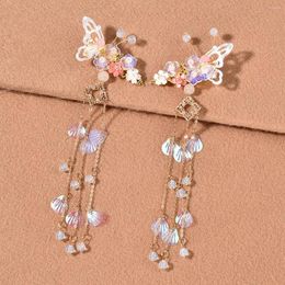 Hair Clips Butterfly Tassel For Women Chinese Classical Style Hairpins Lightweight Vintage Accessories Jewelry Headwear