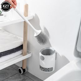 Feeding Toilet Brush Wallmounted No Dead Angle Soft Hair Toilet Cleaning Brush Hanging Wall or Floor Dual Purpose Bathroom Accessories