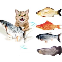 Cat Supplies Wagging Catnip Toy Fish Dancing Moving Floppy Fishes Cats Playmate USB Charging Simulation Electronic Pets Toys247c